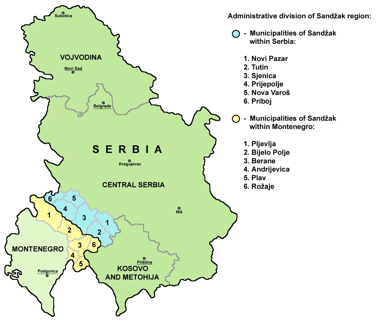 Мы хотим, чтобы наш регион был регионом объединения различных национальностей, а не разделения (административная карта Санджака)