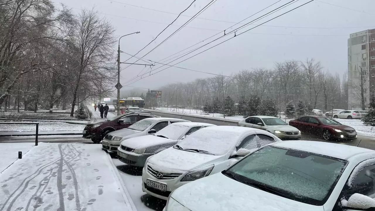 Снегопад надвигается на Ростов-на-Дону накануне 8 Марта