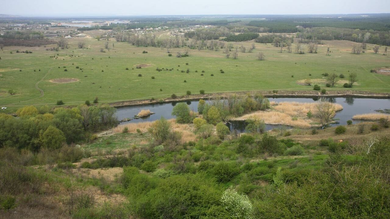 Таким раньше был пейзаж Донбасса – степи, редкие речушки, заросшие камышом и чахлые деревца