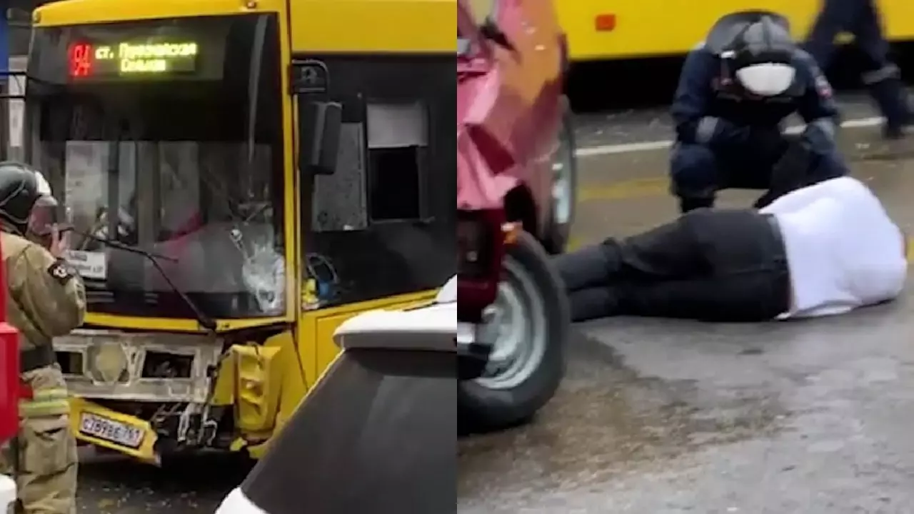 Движение парализовано на Ленина в Ростове из-за аварии с автобусом