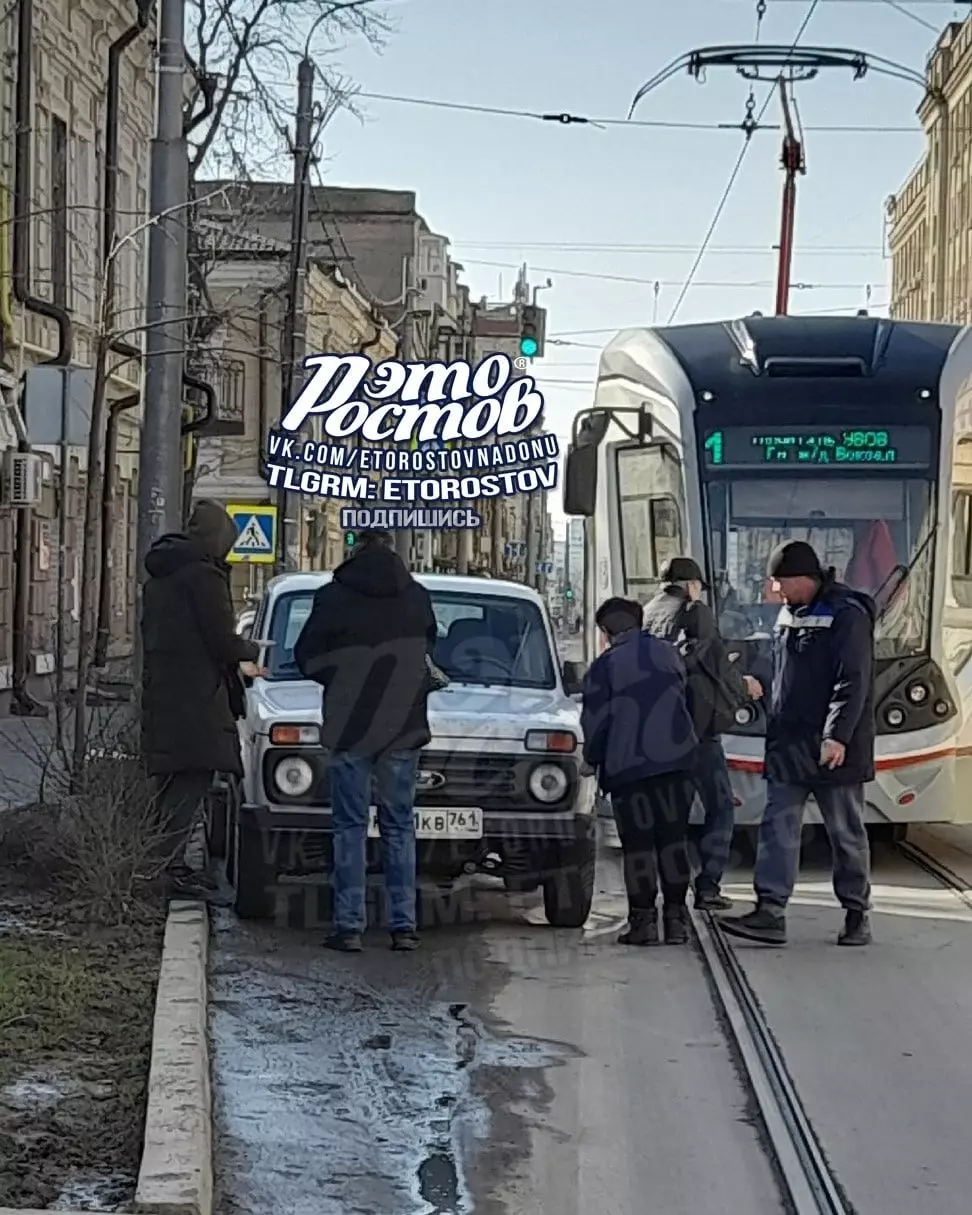 Водитель в Ростове-на-Дону парализовал движение трамваев