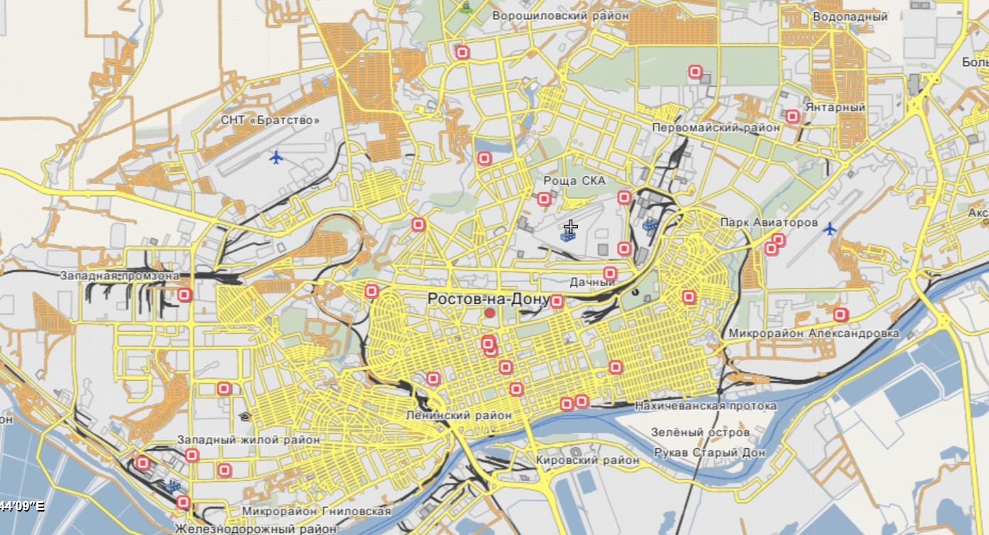 Карта бомбоубежищ Ростова-на-Дону