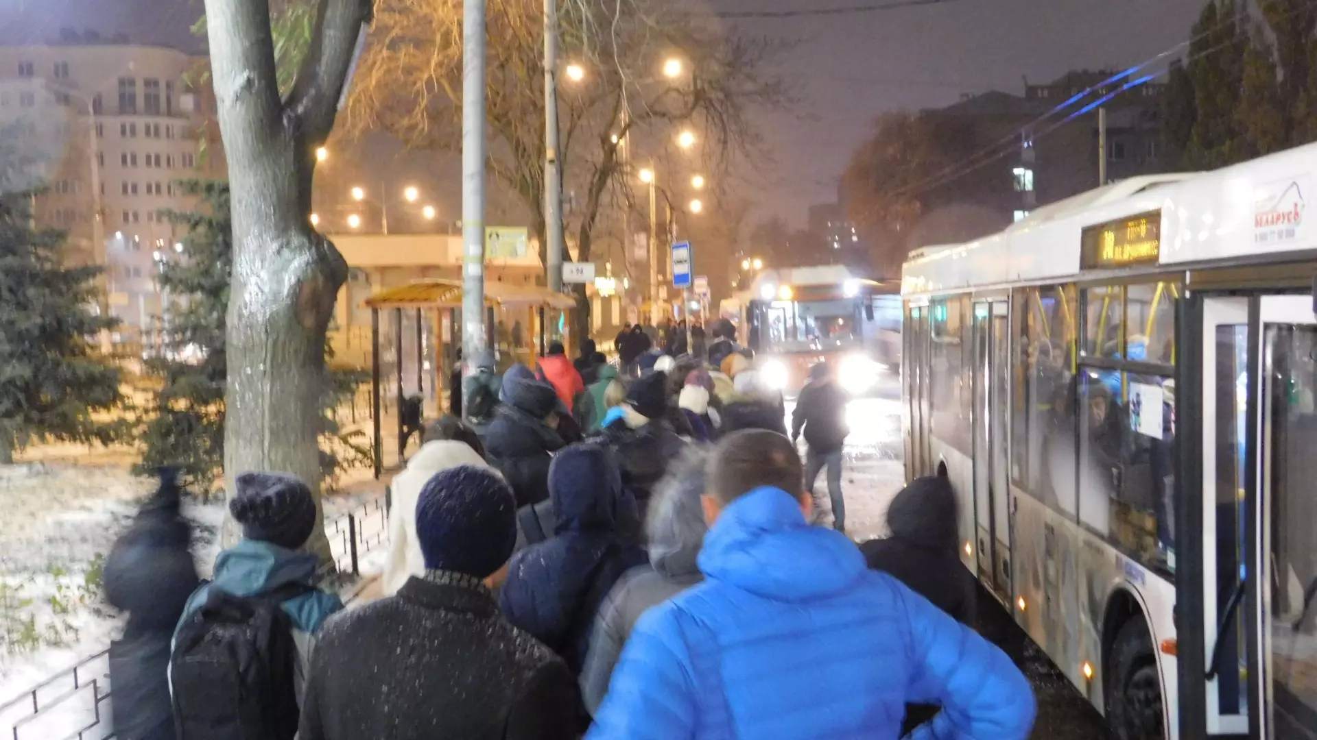 Ростовчане не могли час дождаться автобуса из-за снегопада