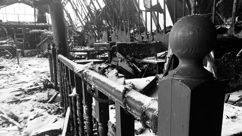 В Таганроге сгорел памятник архитектуры Дом Лобанова на Греческой вечером 10 февраля